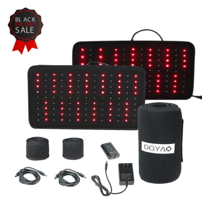 DGYAO Near Infrared Red Light Therapy Waist Wrap Device for Pain Relief 2 Pads