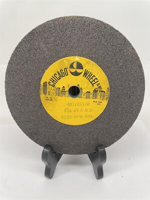 Chicago Wheel Bench Grinding 6'' x 1/2'' x 1/2'' Bore 6050 Max RPM 51A 46 S B3