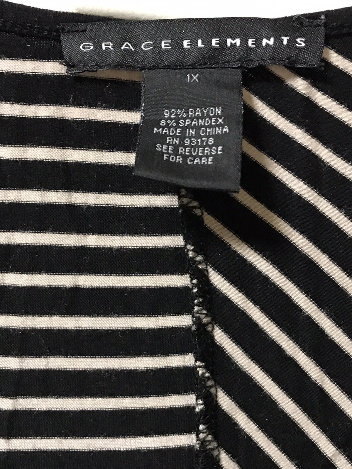 Grace Elements Plus Size 1X Striped Asymetrical K… - image 5