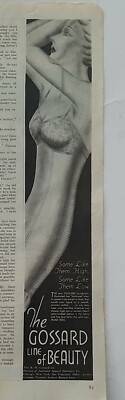 1933 women's HW Gossard line of beauty one piece girdle bra garters vintage ad