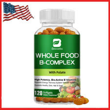 Vitamin B Complex Capsules B1,B2,B3,B5,B6,B7,B9,B12,Immune Support - 120Pills