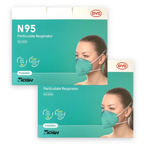 (40PCS) BYD N95 FACE MASK Particulate Respirator Foldable NIOSH