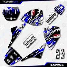 Gray & Blue Savage Racing Graphics kit fits Yamaha PW80 PW 80 All Years Custom