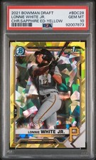 2021 Bowman Draft Chrome Sapphire Lonnie White Jr Yellow Refractor /75 PSA 10