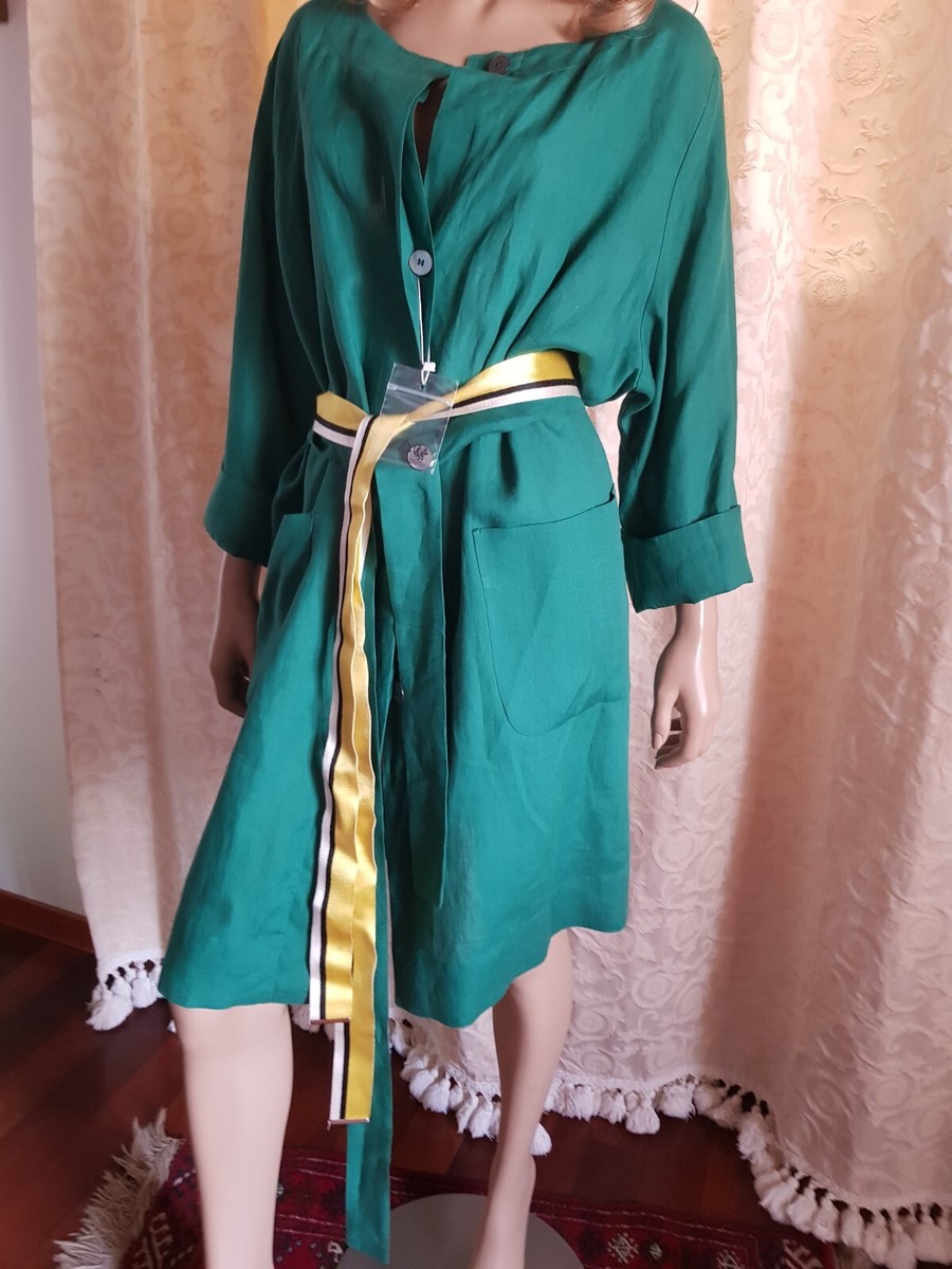 MARINA RINALDI GIACCA IN LINO VERDE TAGLIA 29 ITA 58