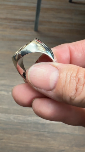 Martial arts Two Tone 14K Gold & Silver 925 Shorin Ryu Karate Symbol Men's Ring - Video 1 of 1