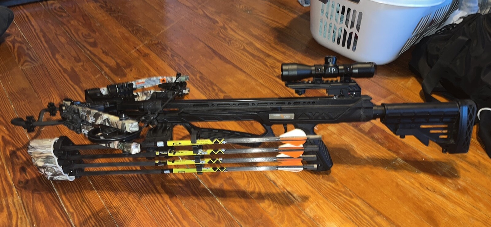 Centerpoint Model Sniper XT390 Camo and Black Crossbow with Scope