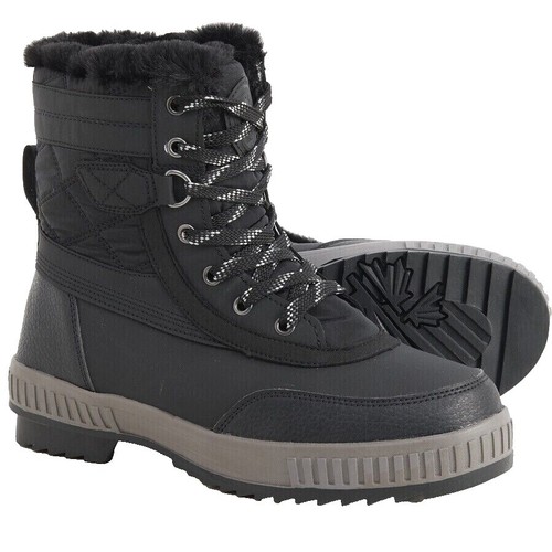 PAJAR Mens Black Mixed Media Treaded Waterproof Pajar Round 