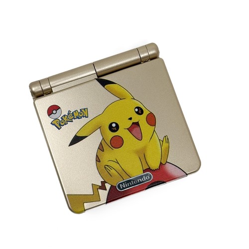 Nintendo Game Boy Advance SP System GBA SP IPS LCD 101 POKEMON UV Gold PIKACHU - Picture 5 of 5