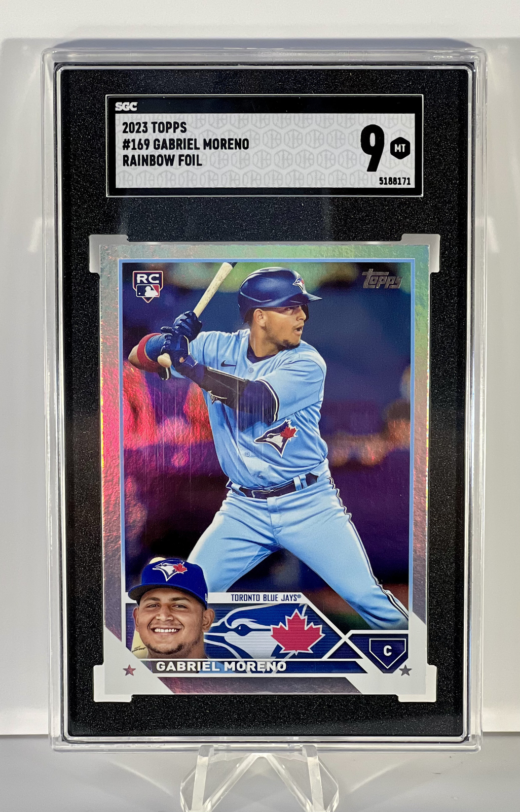 2023 Topps Series 1 - Rainbow Foil #169 Gabriel Moreno (RC) SGC 9 MINT