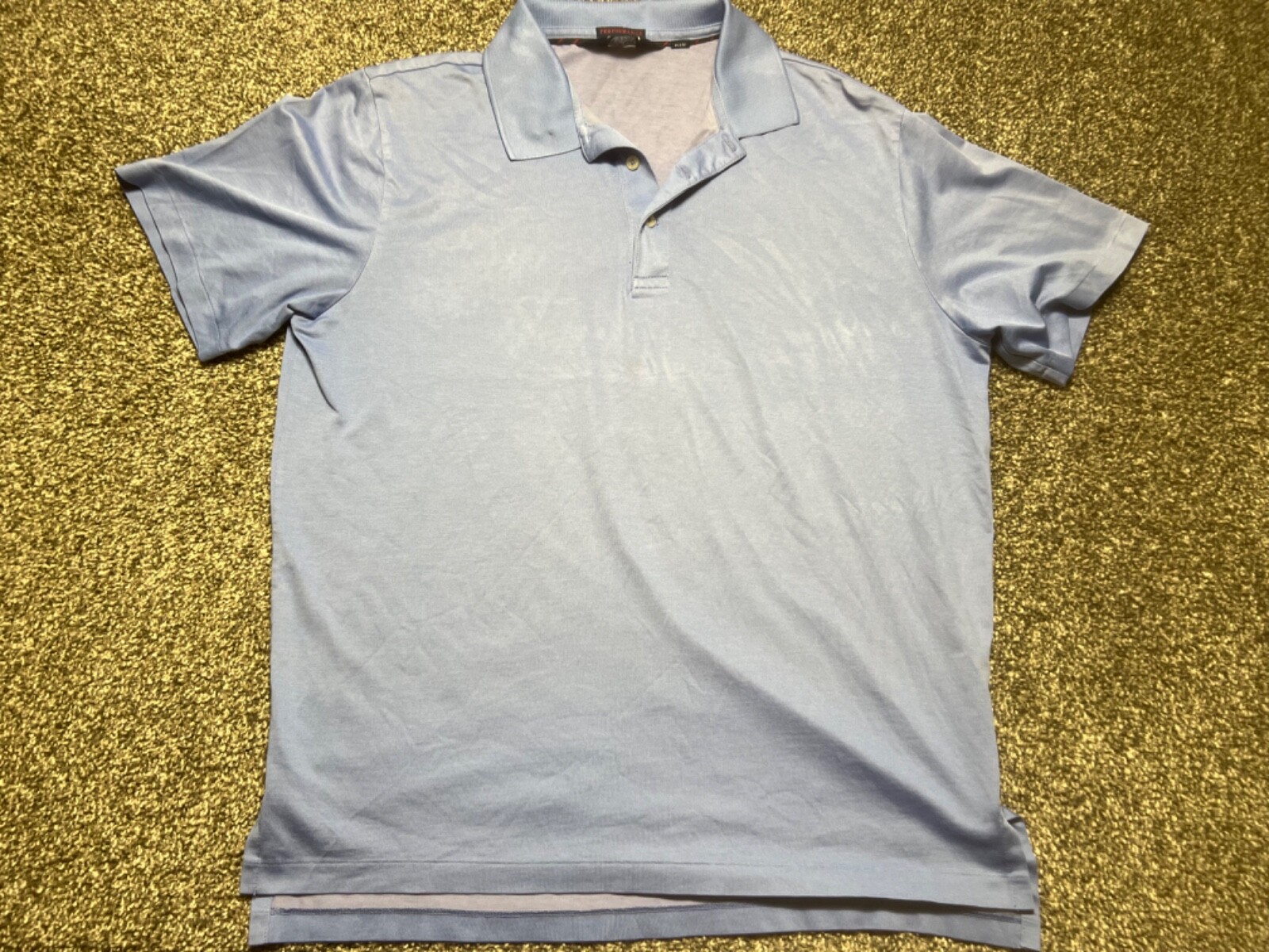Polo Golf Ralph Lauren Performance Camicia Uomo Blu Medio Pima Misto Cotone Pony
