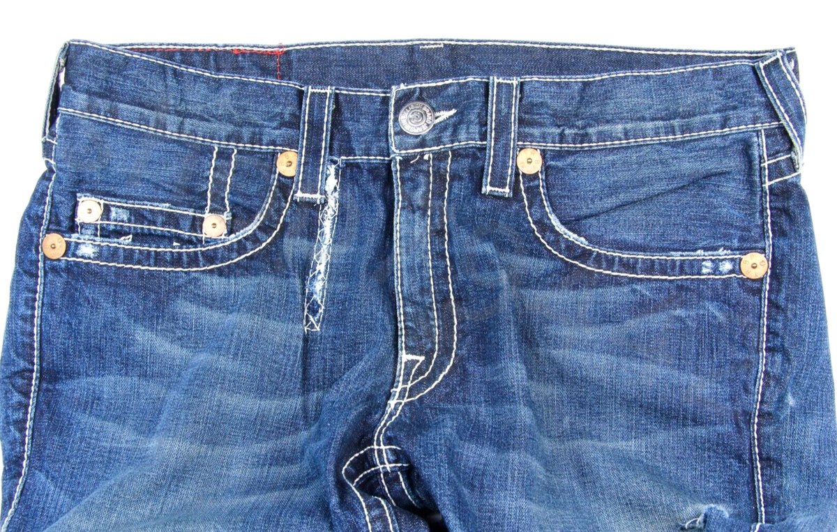 TRUE RELIGION トゥルーレリジョン BOBBYBIGT USA製 TRUE RELIGION Jeans Bobby Big T Blue Denim 36 X 33 Lightly