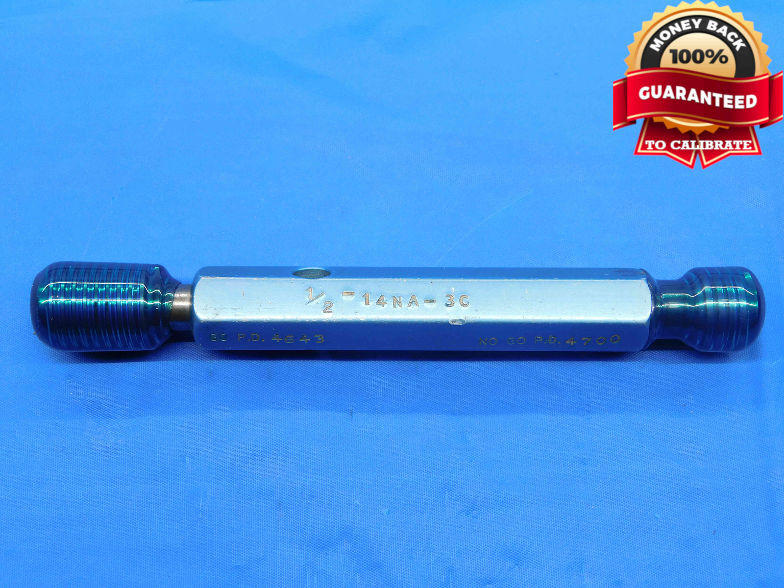 1/2 14 NA 3C ACME THREAD PLUG GAGE .5 .50 GO NO GO P.D.'S = .4643 ...