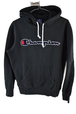 CHAMPION schwarzer Hoodie Gr. S Herren Pullover Sportpullover Freizeit Spellout