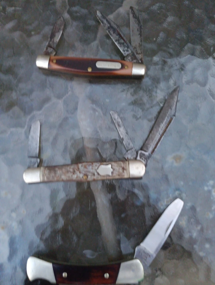 Ulster BSA-Antiguo Temporizador-Camillus-Buck Cuchillos de Bolsillo Lote Hecho en EE. UU. 🇺🇸 Foto 3 de 4