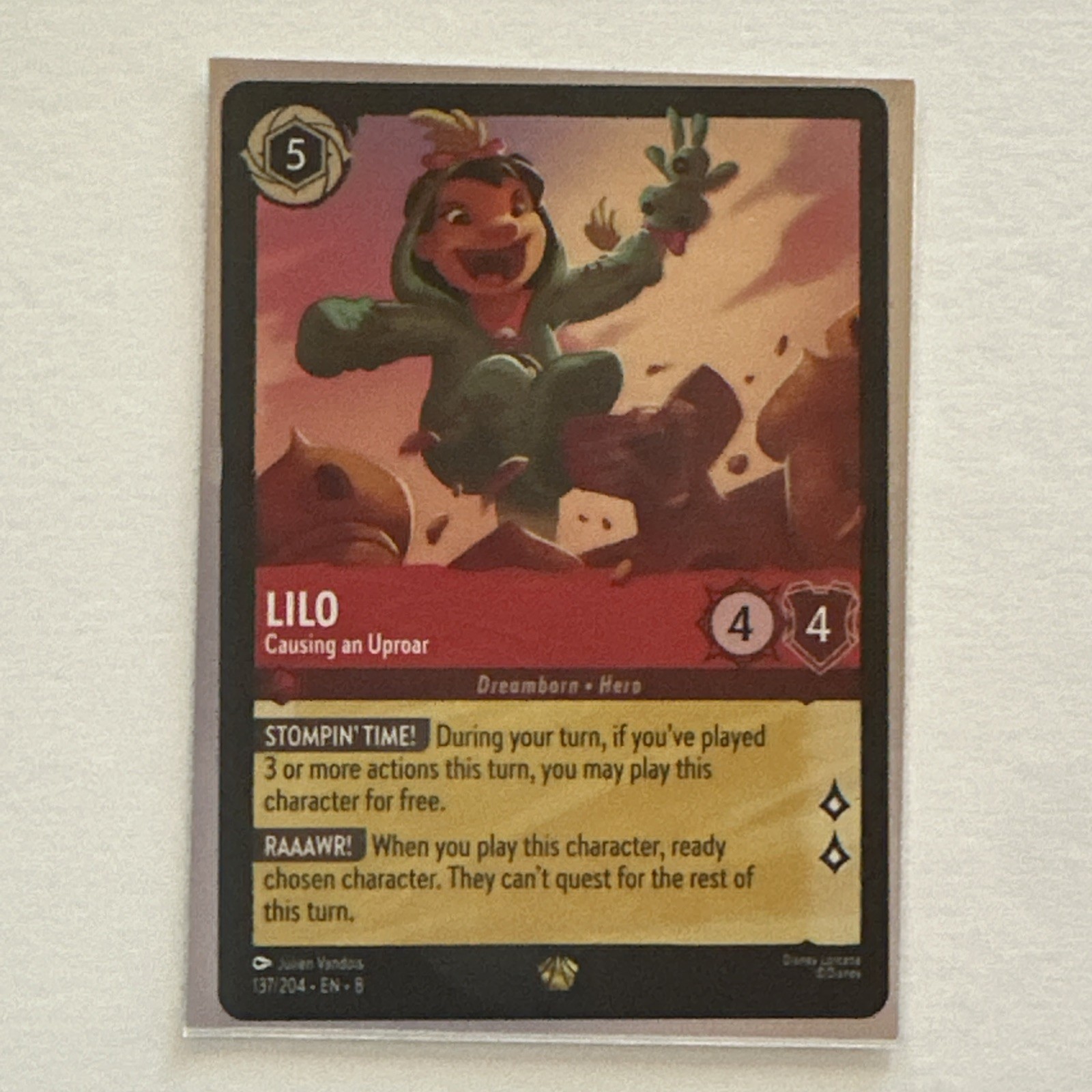 Lorcana - Lilo Causing an Uproar - Regular Legendary 137/204 - Reign of Jafar NM