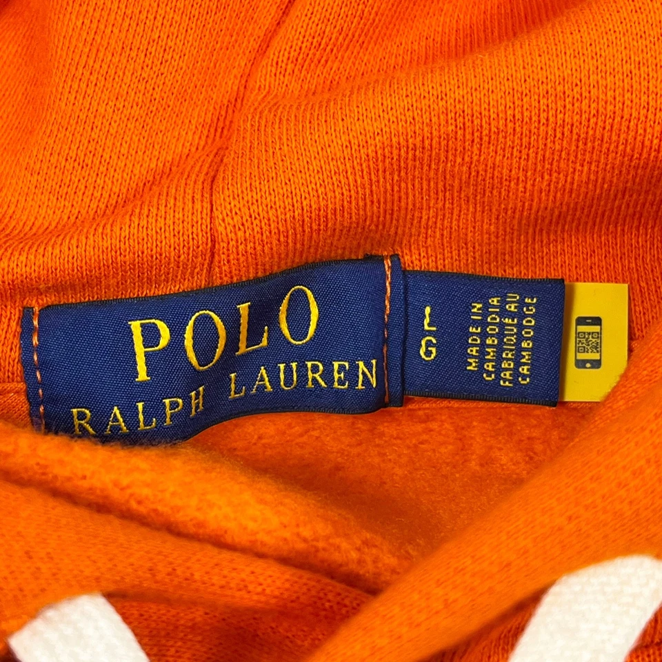 Polo Ralph Lauren в полоску Colorblock толстовка с капюшоном Summit оранжевый редкая с надписью большой - Изображение 2 из 4