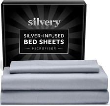 Silver Infused Bed Sheets Set - Ultra-Soft Temperature-Regulating Fabric with Se