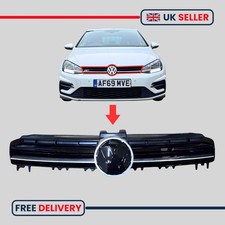 FRONT RADIATOR GRILLE FOR VW VOLKSWAGEN GOLF MK7 2013 - 2017 R / R LINE + Chrome