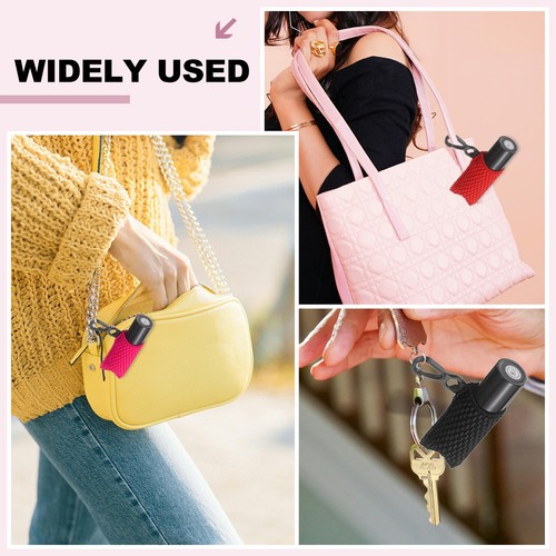 3 Pcs Lip Balm Holder Keychain Knit Elastic Sleeves Holder Keychain, Navy - Picture 6 of 6