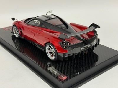 1/18 YY model Pagani Huayra BC Coupe in transparent Red on Carbon