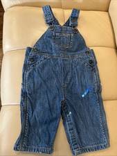 Baby Gap Overalls Lined Jean/Denim Infant Size 6-12 Months Embroidered Bear