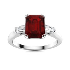 Sterling Silver Natural Garnet Solitaire Womens day Prong Ring Jewelry