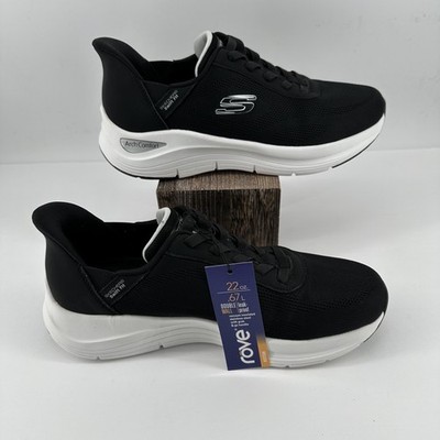 SKECHERS Swift Fit Shoes Mens 8.5 Black Arch Comfort Walking Slip On SN 16959