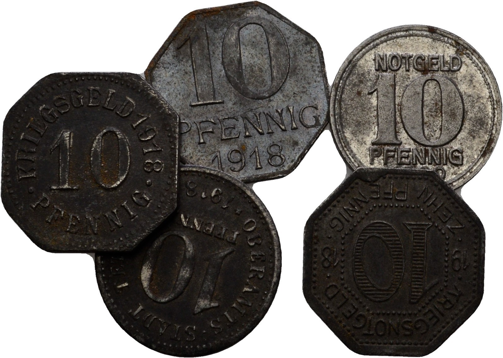 Emergency money penny Sigmaringen Koblenz 5 pieces original coin #skl773