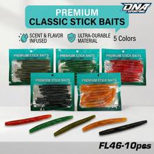 10PCS Soft Stick Bait Worm Lure 10-14cm 5.6-10g PVC Senko Style for Bass Fishing