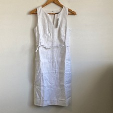 J. Crew Executive dress in stretch linen blend Size 6 Petite Classic White