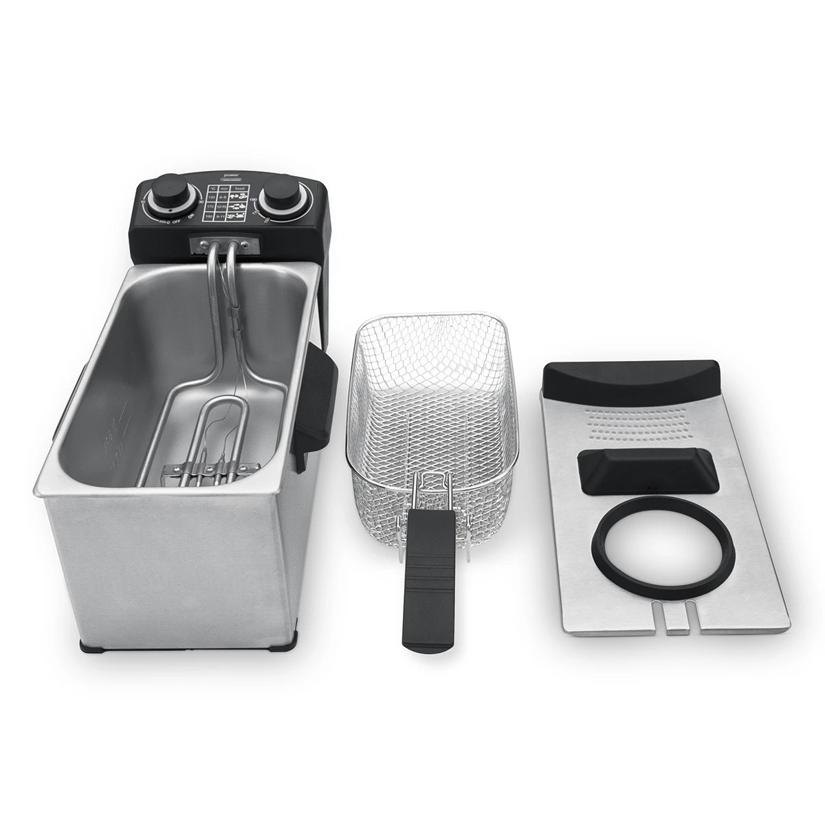 3L Deep Fryer with Adjustable Timer Stainless Steel, Cool-Touch Handles Kitchen