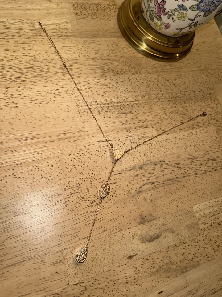 Handmade Gold Necklace 15-18in Quartz Stone Pendant Healing Stone From Nepal #1 - Image 3 of 4