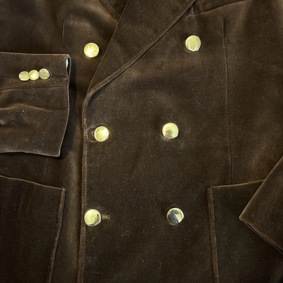 复古 Jean-Paul Germain 棉天鹅绒双排扣正装男式西装外套 — 第 2/4 张图片