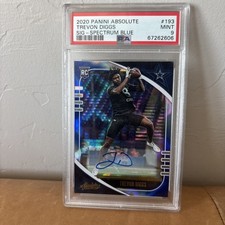 2020 Panini Absolute Signatures Blue Prizm/50 Trevon Diggs Rookie Auto Cowboys