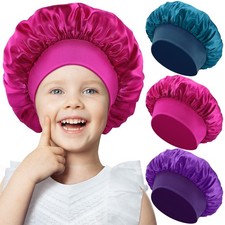 3 PCS Kids Satin Bonnet Sleeping Cap, Kids Bonnets for Girls, Soft Wide Band ...