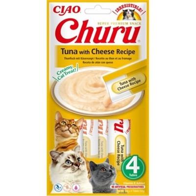 INABA Churu Tuna with cheese Thunfisch mit Käse für die Katze 4x14g 