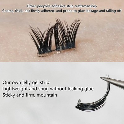 5Pcs Self Adhesive Lash Strips For Fake Eyelashes No Glue Apply False Lashes