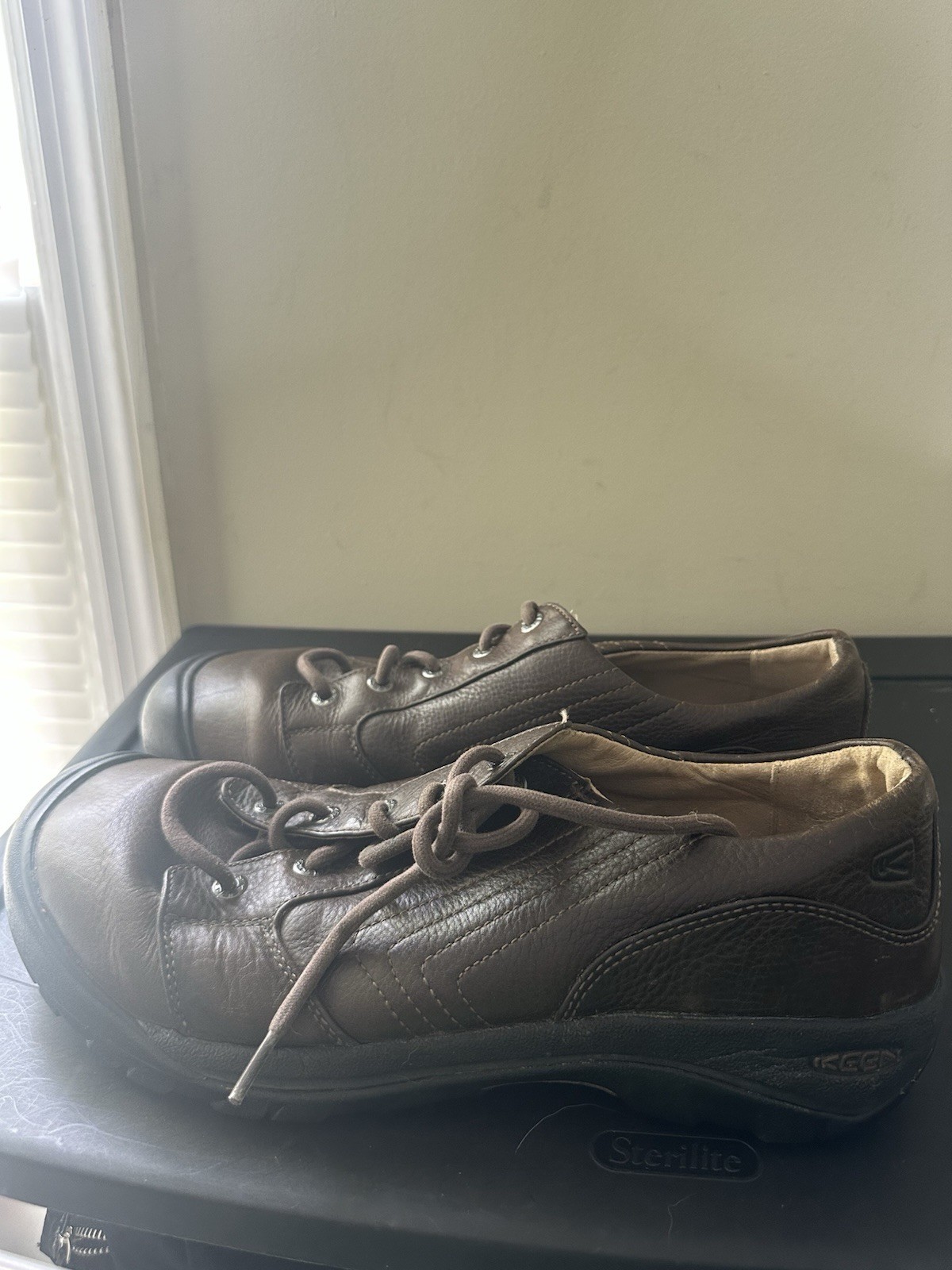 Scarpe mocassino Oxford Keen Alki in pelle da uomo taglia 13 marrone casual comode