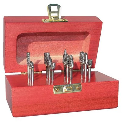 Carbide Bur Set, Double Cut, 1/4 In, 12 Pc,  310-120021