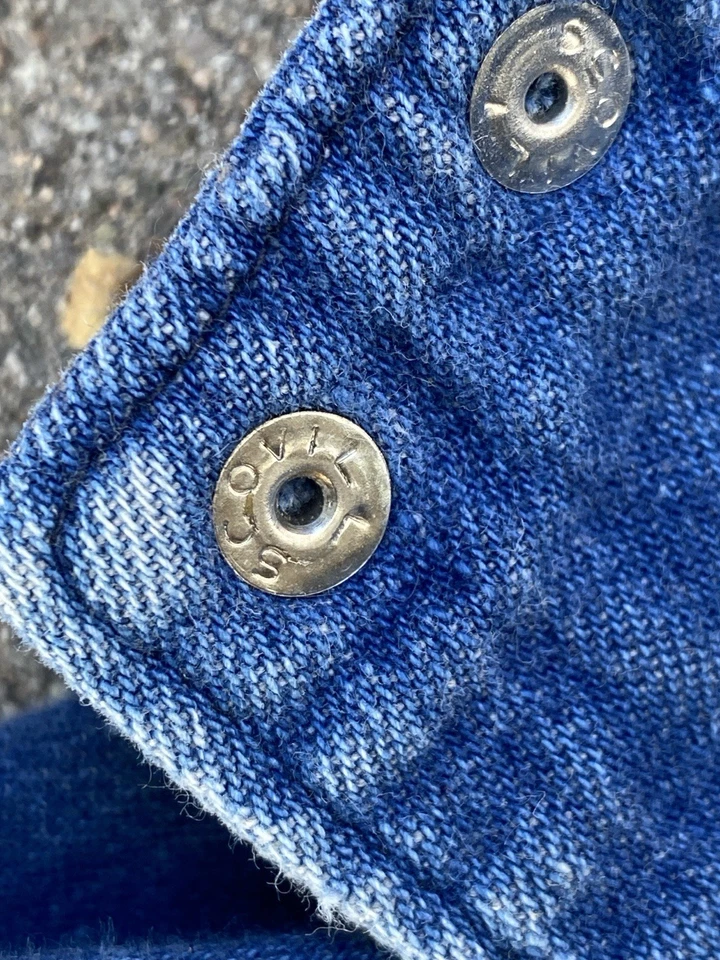 Vintage 60s 70s LEE Denim Western Shirt Medium Rare Scovill Snaps - Image 4 of 4