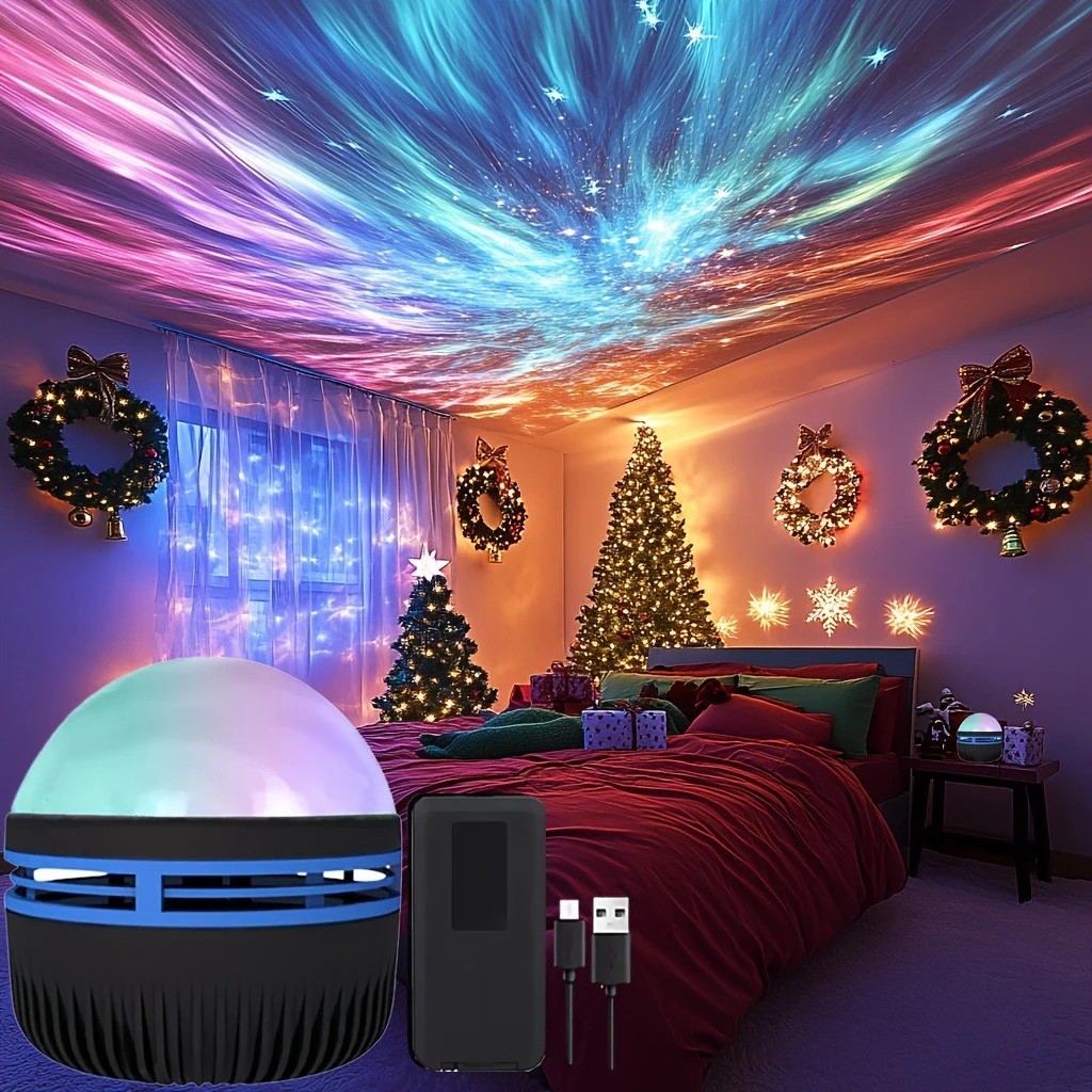 LED Northern Lights Projector Aurora Borealis Lamp USB Remote Bedroom Decor