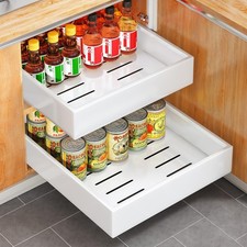 2Pack Pull out Cabinet Organizer, 21"Deep, Heavy Duty Full-extension Slide ou...