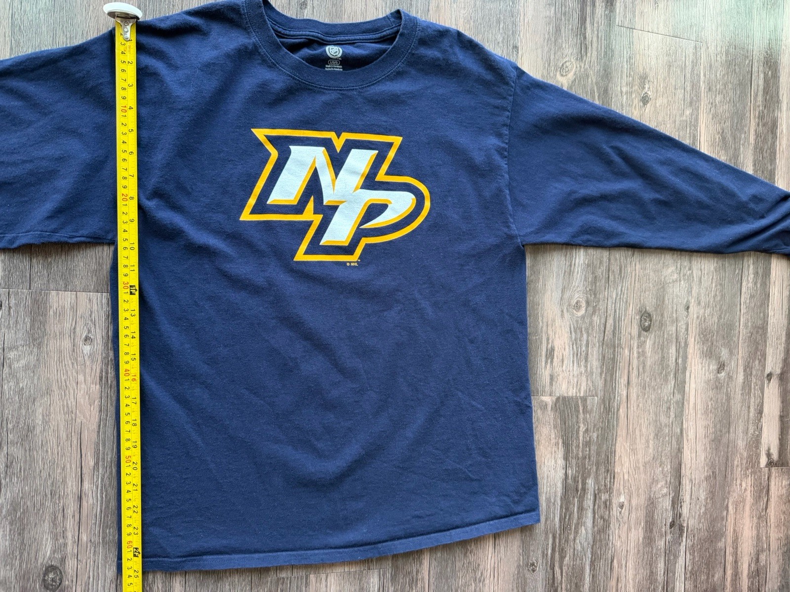Nashville Predators Long Sleeve Shirt Men L NHL Hockey Fan Tee Graphic Navy Blue thumbnail 7