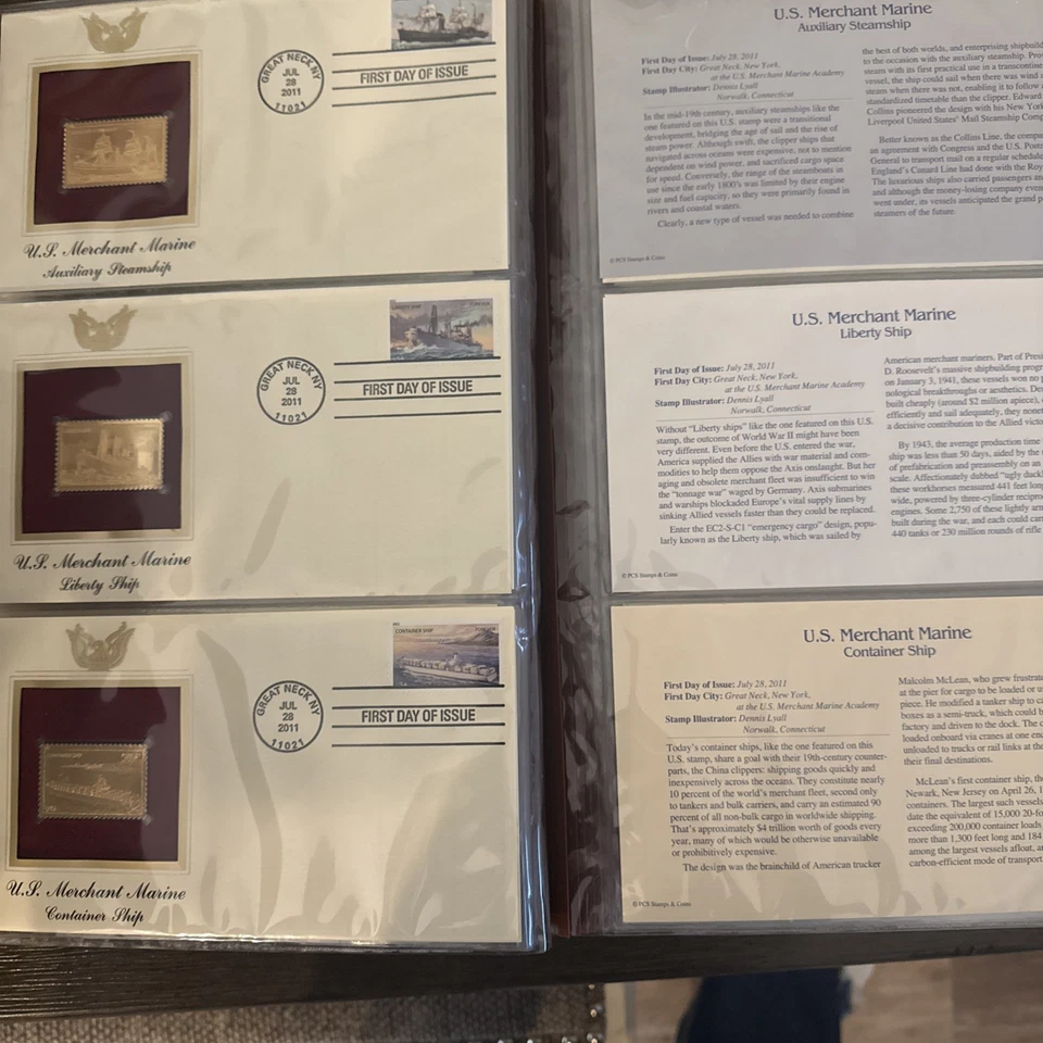 Réplicas doradas (oro 22k) de estampillas de Estados Unidos pioneras envían un bonsái hola vacaciones NUEVO Foto 4 de 4