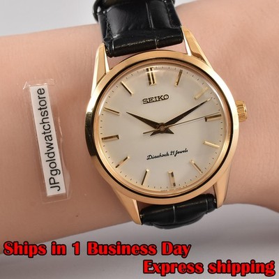 MINT 1977S SEIKO Diashock 4S24-0070 21 Jewels Gold 44mm Hand Winding Men's Watch