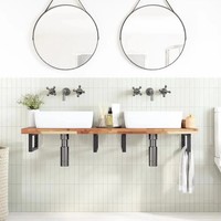 Tischplatte Massivholz Akazien 120X40X4 Cm Rechteckige Braun Naturholz