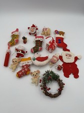 Lot Of Vintage Christmas Ornaments Santa Mouse Elephant Stockings Candle