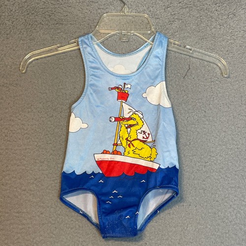 Vintage Sesame Street Big Bird Cookie Monster Swimsuit - Child Cute
