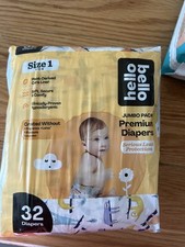 Hello Bello Premium Baby Diapers Size 1, 32 1 32 Count , Sleepy Sloths